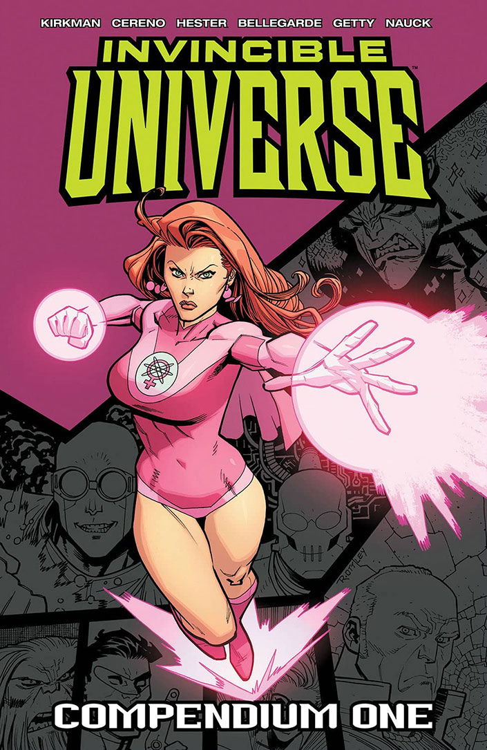 Atom Eve on the Cover of Invincible Universe Compendium Volume 1